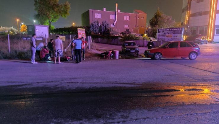 Sincan’da otomobilin çarptığı kurye yaralandı