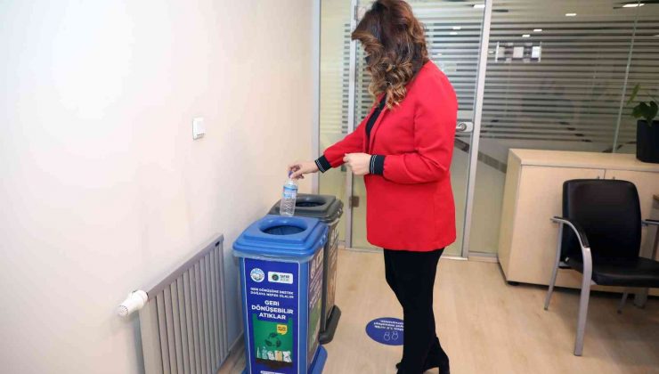 Talas’ta çöp kovası yerine ‘Geri dönüşüm kutusu’