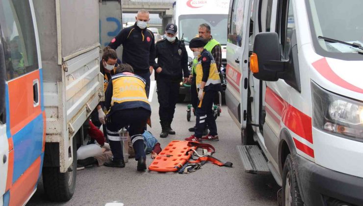 TEM’de çalışan Karayolları işçisine çarpıp kaçtı