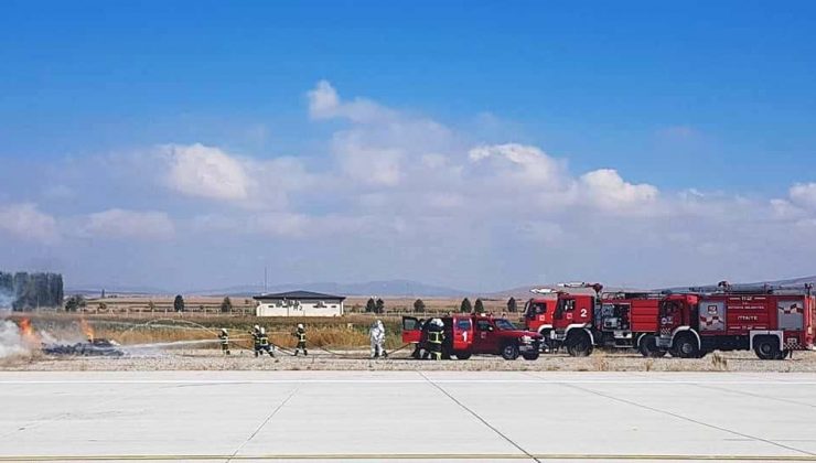 Zafer Havalimanı’nda yangın söndürme tatbikatı