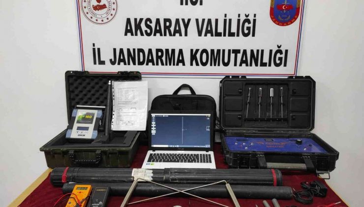 Aksaray’da kaçak kazı yapan 8 şüpheli suçüstü yakalandı