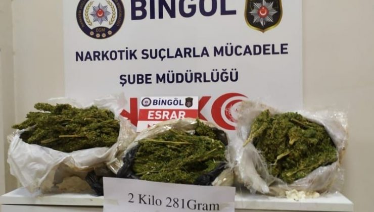 Bingöl’de 2 kilo uyuşturucu ile yakalanan şahıs tutuklandı