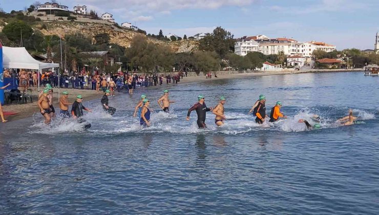 Datça’da ’16. Açık Deniz Kış Yüzme Maratonu’ düzenlendi