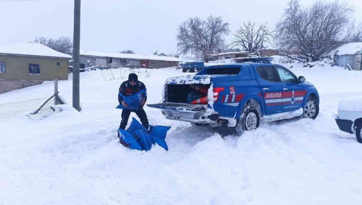 Jandarma karda mahsur kalan vatandaşların yardımına koştu
