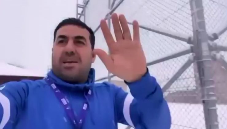 Kar yağışı sevinciyle video çekerken gök gürültüsü ile şoke oldu