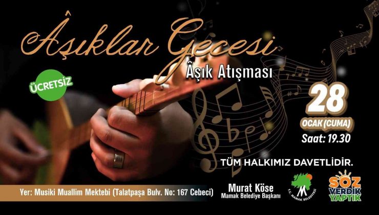 Mamaklılar Aşıklar Gecesi’nde buluşuyor