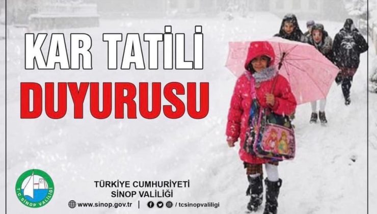 Sinop’ta eğitime kar engeli