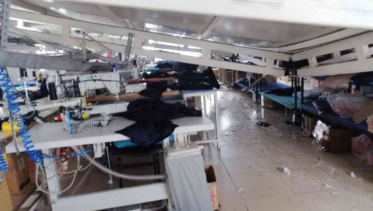 Tekstil atölyesinin çatısı çöktü