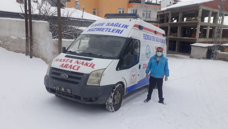 Tercan Devlet Hastanesi Evde Sağlık Hizmetleri ekibi engel tanımıyor