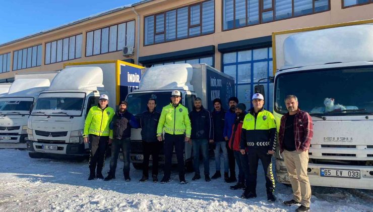 Ticari araç sürücüleri kış şartları hakkında bilgilendirildi
