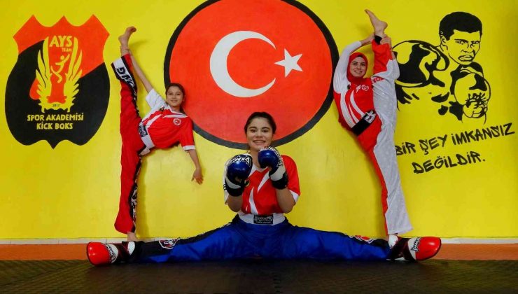 Kick boksçu kız kardeşlerin hedefi dünya şampiyonluğu